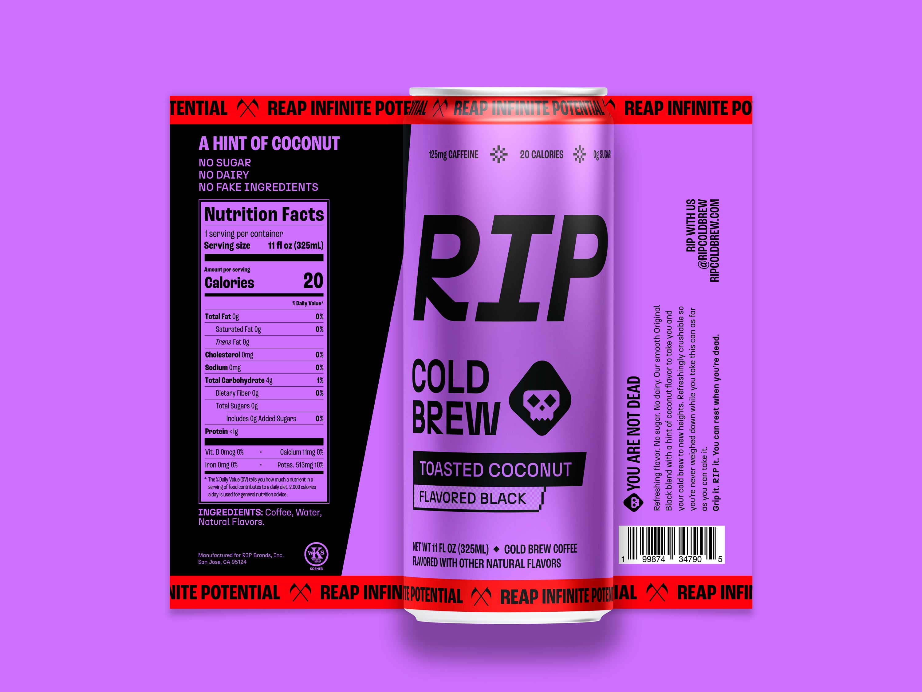 RIP COLD BREW - TOASTED COCONUT FLAVORED BLACK (12 Pack)